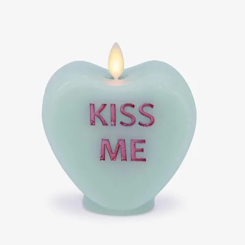 Miniatura 12 de Luminara Candy Heart XOXO Vela de Orquídea Pastel - Sin Llama, Llama Real, Romántica, Funciona con Pilas, Decoración LED - Colección del Día de San
