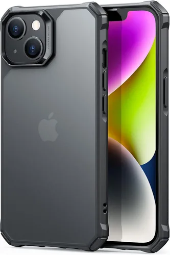ESR Funda para iPhone 14/iPhone 13, protección de grado militar con esquinas que absorben los golpes, parte trasera acrílica resistente a los Negro