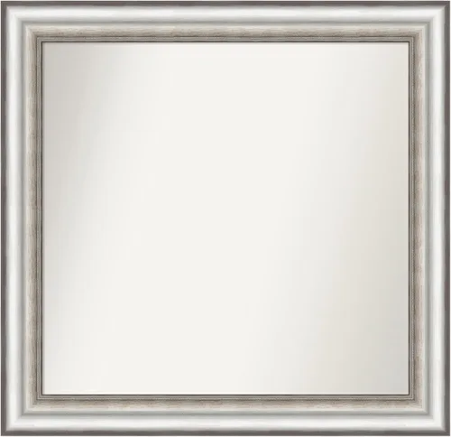 Miniatura 206 de Amanti Art Espejo de baño plateado para sobre el fregadero, 26 x 26 pulgadas, espejo cuadrado de plata antigua, marco de madera tradicional mediano