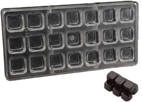 Miniatura 19 de Grainrain - Molde de policarbonato para chocolate, molde de barra de chocolate, 4 cavidades (19394)