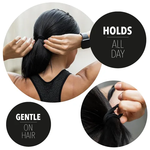 Miniatura 6 de Paquete económico de 60 ligas para el cabello sin costuras, sin daños, coloridos soportes elásticos para cola de caballo para uso diario Bandas
