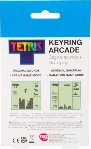 Miniatura 8 de Tetris Mini llavero de mano para juegos de arcade, juego de tetris portátil con 15 niveles, efectos de sonido clásicos, llavero consola