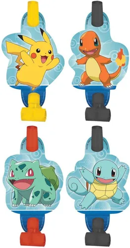 Pokemon Blowouts, 5 pulgadas, 8 unidades, accesorio de fiesta de colores vibrantes, perfecto para cualquier celebración temática de Pokémon