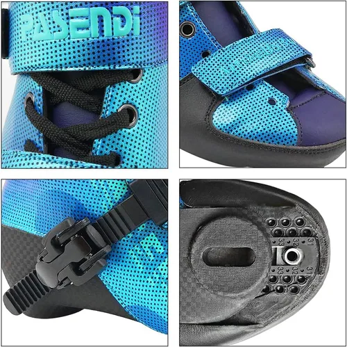 Miniatura 3 de Patines de velocidad ajustables para niños, patines en línea de velocidad para niñas y para niños, patines en línea para exteriores e interiores