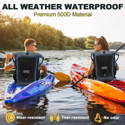 Miniatura 7 de OSAH DRYPAK Mochila impermeable 35L/55L/85L – Mochila de senderismo resistente con parte superior enrollable que mantiene el equipo seco para Azul