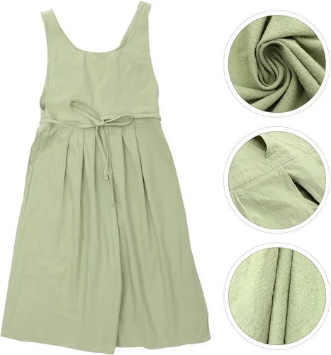 Miniatura 7 de FOMIYES Vestido de delantal de cocina, delantal para hornear verde, Pinafore Cafetería, Tienda de jardinería para mujeres y niñas