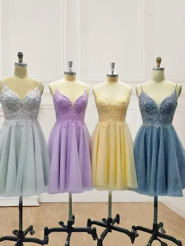 Miniatura 5 de Vestidos de tul para fiesta de graduación 2023, mini vestido de cóctel para adolescentes