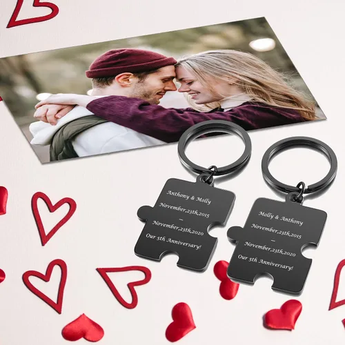 Miniatura 3 de PiercingJ Llavero de calendario de fotos personalizado a juego para parejas, amigos, día de San Valentín, 1 unidad2 llaveros