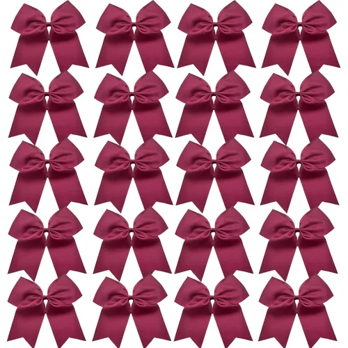 Miniatura 7 de 20 piezas lazos grandes de 8" para porristas para niñas, hechos a mano, cinta grosgrain, accesorios para el cabello para adolescentes, niñas