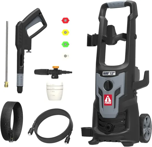 Miniatura 10 de A-iPower Follow Me - Lavadora eléctrica a presión 2800 PSI 1.7 GPM, diseño antivuelco con 5 boquillas, dispensador de jabón para vallas, calzadas