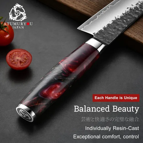 Miniatura 5 de Cuchillo de chef japonés, cuchillos de cocina forjados a mano de 8 pulgadas con núcleo VG10, cuchillo gyuto profesional para el hogar y restaurante