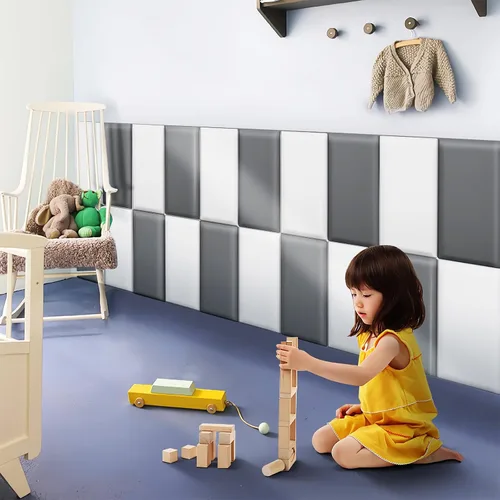 Miniatura 5 de Acolchado de pared para niños, paneles de pared tapizados para cabecera, despegar y pegar, almohadilla de protección de pared para tatami