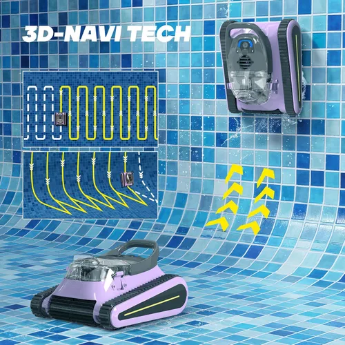 Miniatura 2 de Aspiradora de piscina para piscina sobre el suelo para piscinas en el suelo, tiempo de funcionamiento de 2.5 horas, limpiador robótico inalámbrico