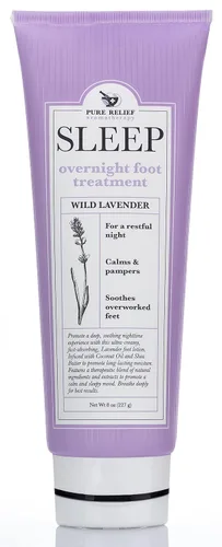 Pure Relief Loción relajante para pies secos crema hidratante para pies secos – Crema de cuidado de pies de lavanda con manteca de karité, aloe y