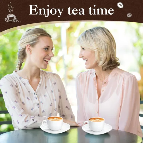 Miniatura 7 de Maxdot Juego de 12 tazas de café de porcelana de 2.7 onzas con platillos, tazas de café y platillos de cerámica blanca, taza de capuchino, taza