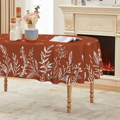 Miniatura 14 de Horaldaily Fall Tablecloth 52×70 Inch Rectangular, Thanksgiving Autumn Harvest Blue Wild Flowers Table Cover for Party Picnic Dinner Decor