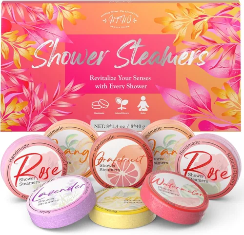 Miniatura 11 de Shower Steamers - Paquete de 8 bombas de ducha de aceites esenciales naturales para cuidado personal, spa en casa, alivio del estrés y relajación