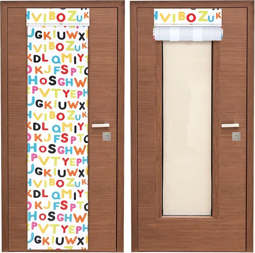 Miniatura 9 de Leinuosen 2 piezas cortinas cubiertas para puerta y ventana de aula, cortinas opacas de bloqueo para puertas de vidrio, cobertura de ventanas