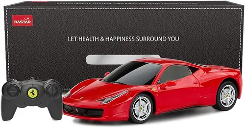Miniatura 7 de RASTAR Coche de control remoto Ferrari, escala 1/24 Ferrari 458 Italia, coche de juguete Ferrari rojo
