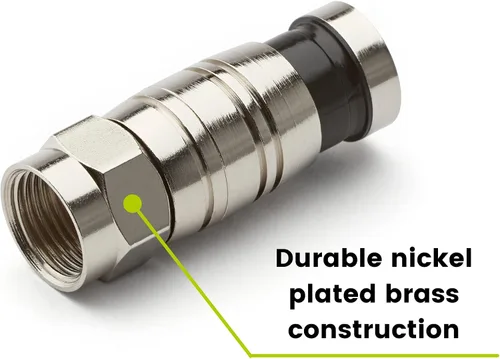 Miniatura 2 de trueCABLE - Conector F de compresión universal de fácil ajuste RG6 y RG6Q para cable coaxial Dual Shield (DS) Tri-Shield y Quad Shield (QS), 10