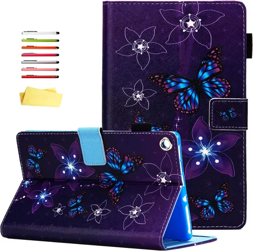 Miniatura 23 de Funda para tablet Fire HD 8 de 8ª/7ª/6ª generación de 8.0 pulgadas con soporte para lápices [encendido y apagado automático] ranuras para tarjetas
