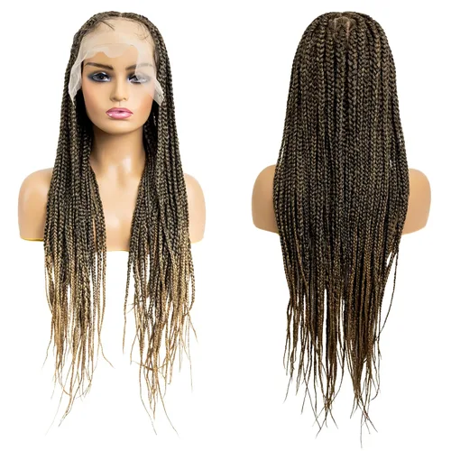 Miniatura 12 de PIB Peluca de encaje completo individual de 12 pulgadas, diseño de Passion Twist con raya cuadrada, pelucas trenzadas sin nudos para mujeres negras