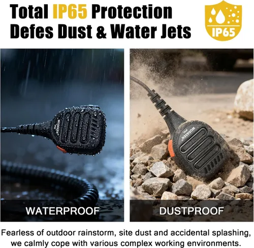 Miniatura 3 de WODASEN Micrófono de altavoz de radio impermeable Walkie Talkie Micrófono de mano para Retevis Ailunce HD1 RT29 RT47 RT47V RT48 RT82 RT83 RT87 NR30