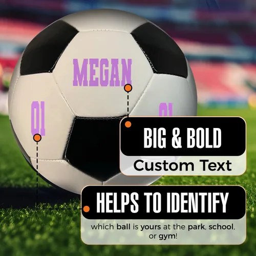 Miniatura 5 de Balón de fútbol personalizado con nombre o texto, tamaños 3, 4 o 5, regalos de fútbol personalizados de estilo clásico para hijo, hija, niño o niña