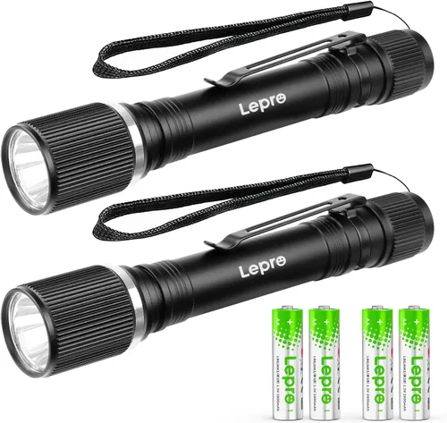 Miniatura 9 de Lepro LED Mini Flashlight High Lumens with Clip, Waterproof, Energy Saving, Portable for Outdoor, Emergency, AA Batteries Included, Tactical &