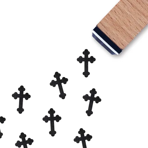 Christian Cross - Sello de goma pequeño, 3/5 pulgadas, pequeño sello para álbumes de recortes, planificador, hacer tarjetas