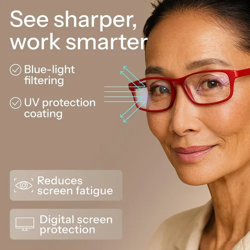Miniatura 5 de Gaoye Gafas de Lectura con Bloqueo de Luz Azul, Lectores con Bisagra de Resorte para Mujeres Filtro Antideslumbrante Gafas Ligeras