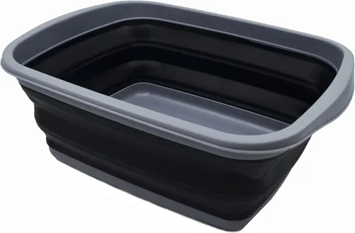 SAMMART - Tina plegable de 10 L (2.6 galones), bañera plegable para platos, lavabo portátil, bañera de plástico que ahorra espacio (gris Gris