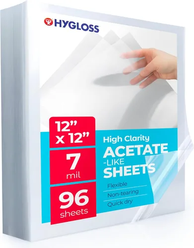 Miniatura 7 de Hygloss Hojas de papel de acetato de 8.5" x 11" - 7 mil hojas de acetato transparentes para proyectos de manualidades, hojas de plantilla