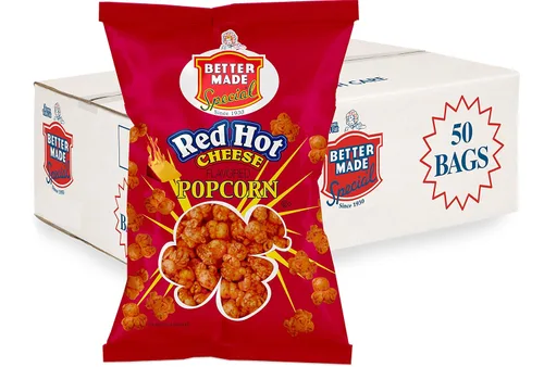Miniatura 5 de Better Made Palomitas de maíz con sabor a queso especial, caja de 50 bolsas de 0.625 onzas (queso cheddar)