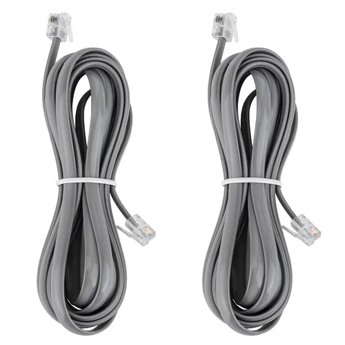 Miniatura 12 de LanSenSu Cable RJ12 RJ12 6P6C macho a macho recto con cable para uso de datos y voz, paquete de 2 unidades (negro, 3.3 pies)