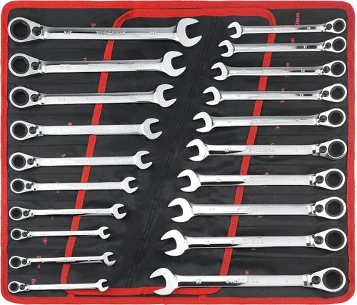 Miniatura 8 de STARWORK TRUE MECHANIC Juego de llaves de trinquete reversibles de 20 piezas, juego de llaves de trinquete combinadas, antideslizantes