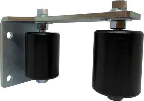 Rodillos de poste guía de puerta deslizante de 3 pulgadas, negro L, soporte trasero ajustable, rodillos de nailon doble duro, montaje de guía de