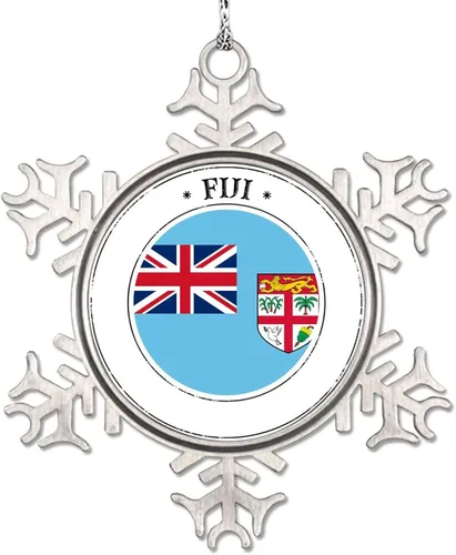 Miniatura 12 de Adornos de Navidad con la bandera de Haití 2022, adorno de copo de nieve, recuerdo de la ciudad del país, adornos de árbol de Navidad, regalo