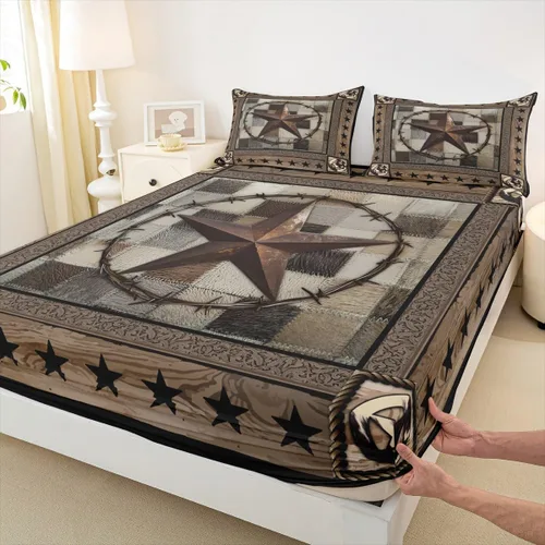 Miniatura 26 de Bonita sábana bajera ajustable para niños, tamaño individual, juego de ropa de cama rústica de pollo, decoración de dormitorio para niños y adultos
