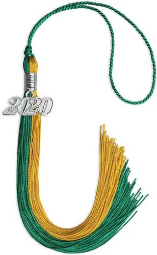 Miniatura 202 de Endea Graduation Borla de doble color con gota de fecha plateada (negro/oro antiguo, 2025)