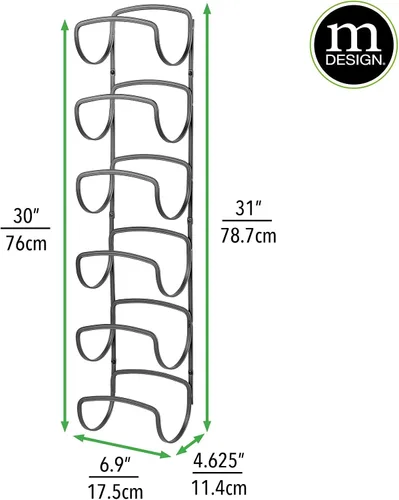 Miniatura 4 de mDesign Toallero moderno y decorativo de seis niveles para baño, soporte y organizador, para montar en la pared, para almacenamiento de toallas