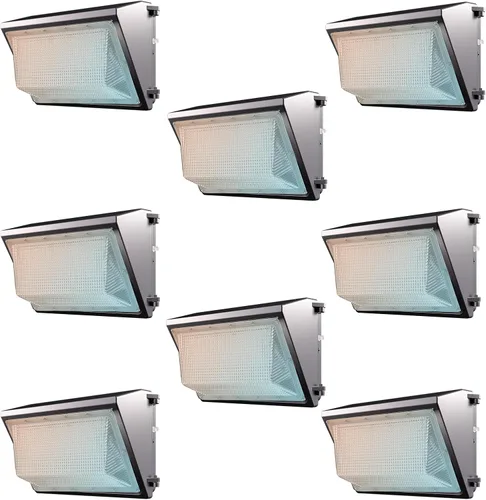 Miniatura 14 de Lightdot Paquete de 4 luces LED de pared 3CCT de 150 W, iluminación exterior de montaje en pared, 100-277 V, 22500 lm del atardecer al amanecer