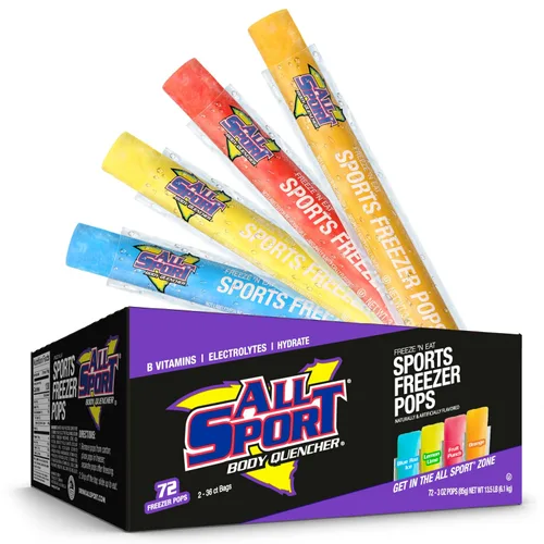 Miniatura 11 de All Sport Body Quencher - Paquete variado de barras congeladoras (sin azúcar), tamaño gigante de 3 onzas, 72 paletas de hielo refrescantes