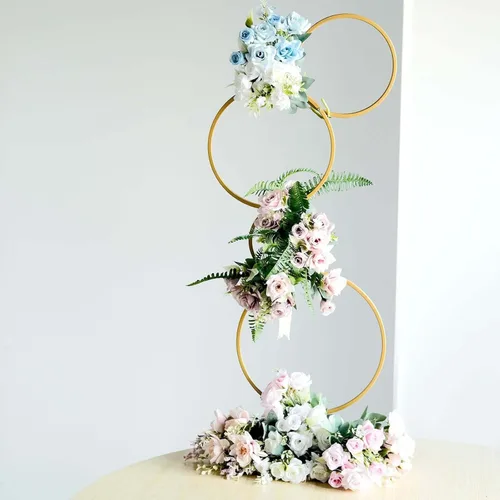 Miniatura 15 de Efavormart - Arco de exhibición de globos de metal dorado de 6 pies, marco de flores de boda, soporte de telón de fondo Estilo 10 Oro