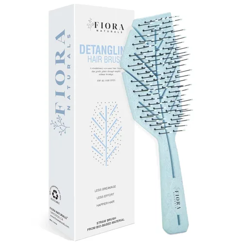 Miniatura 15 de Fiora Naturals Juego de cepillo desenredante bio-amigable, cepillo redondo y peine para mujeres - Todos los tipos de cabello: natural, fino y rizado