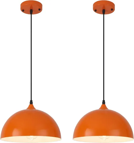 Miniatura 14 de Iluminación colgante de granja para isla de cocina, lámparas colgantes de cúpula negra y dorada, lámpara de techo colgante industrial para comedor