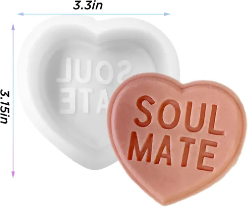 Miniatura 2 de Moldes de silicona para velas de letras del alfabeto en forma de corazón, moldes de letras epoxi para colgante de resina de arcilla, tallado