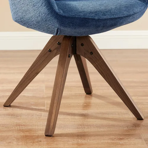 Miniatura 7 de Art Leon Silla de Escritorio - Silla de Oficina Moderna de Mediados de Siglo Sin Ruedas, Silla Giratoria de Acento con Patas de Madera de Roble