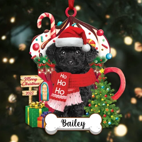 Miniatura 48 de Amantes de los perros de Navidad – Navidad de perros disponibles para muchos perros Shi Tzu – Adorno con forma personalizada, adorno de Navidad