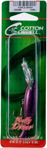 Miniatura 2 de Cotton Cordell Wally Diver Walleye Crankbait Señuelo de pesca púrpura (Purple Demon)